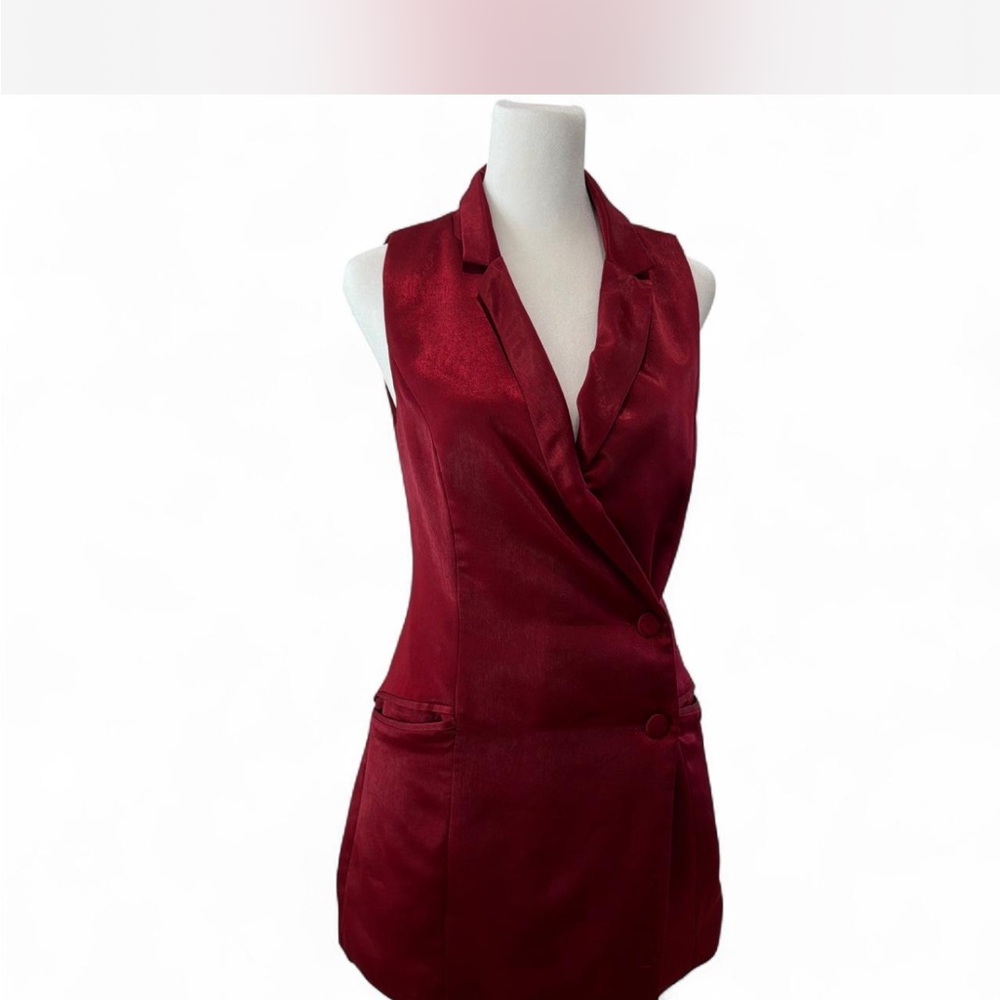 Burgundy Mini Vest Dress